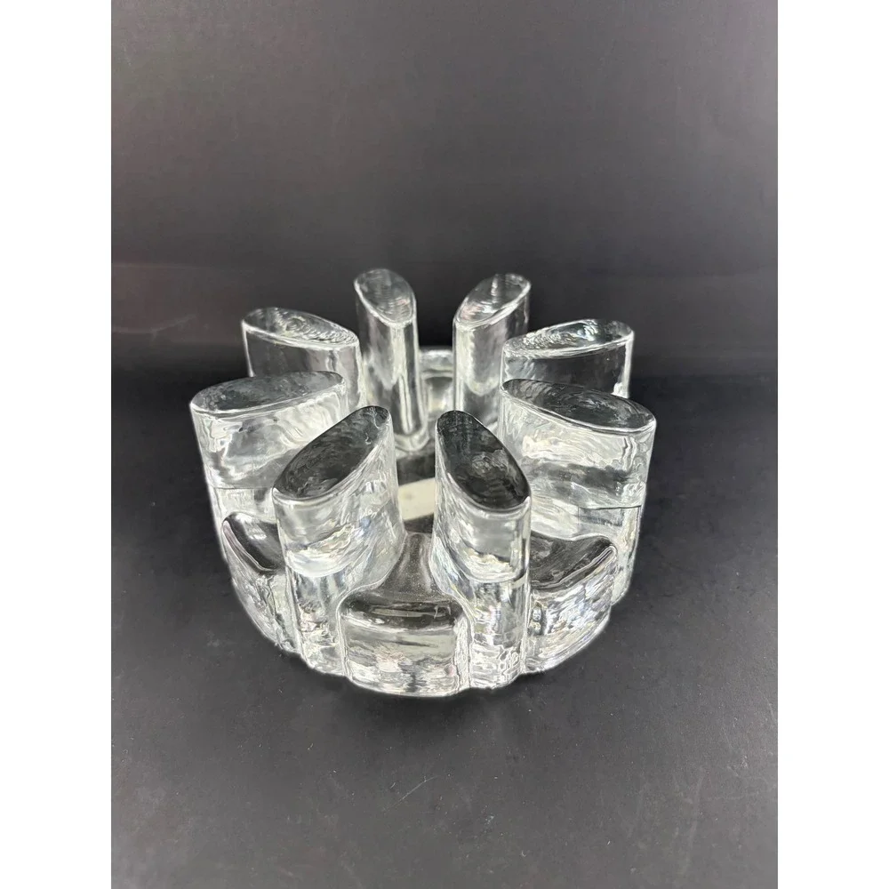 Vintage Clear Glass Trivet |  Candle Holder | Pot Warmer|   Portugal